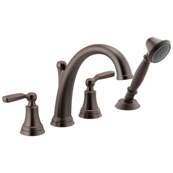 Delta 4-hole 8-16" installation Hole Deck-Mount with Diverter Tub Filler Faucet, Venetian Bronze T4732-RB - main